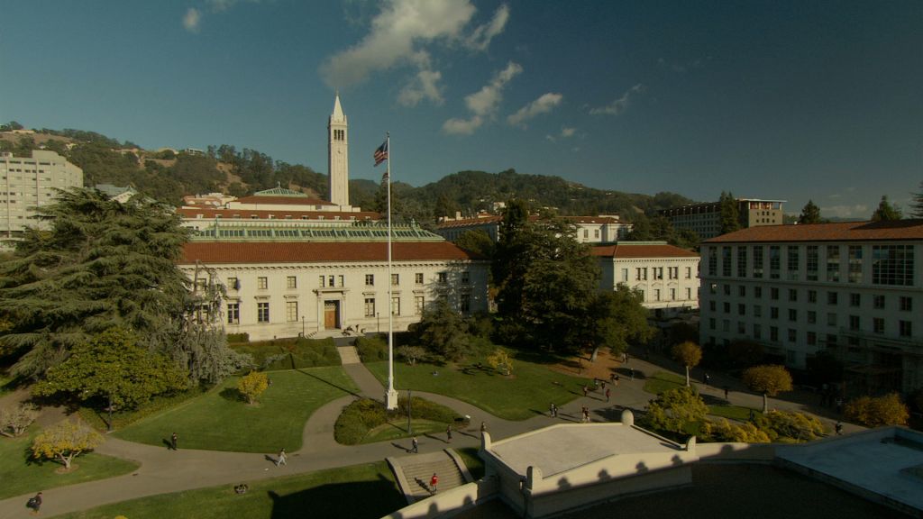 UC Berkeley campus with the Campanile (Sather Tower) in the background.