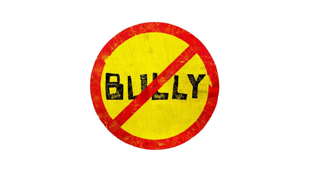 The word "bully" inside a circle with a diagonal line crossing it out: Stop Bullying