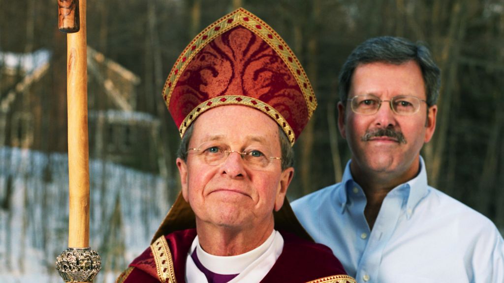 Episcopal Bishop Gene Robinson poses with his husband, Mark.