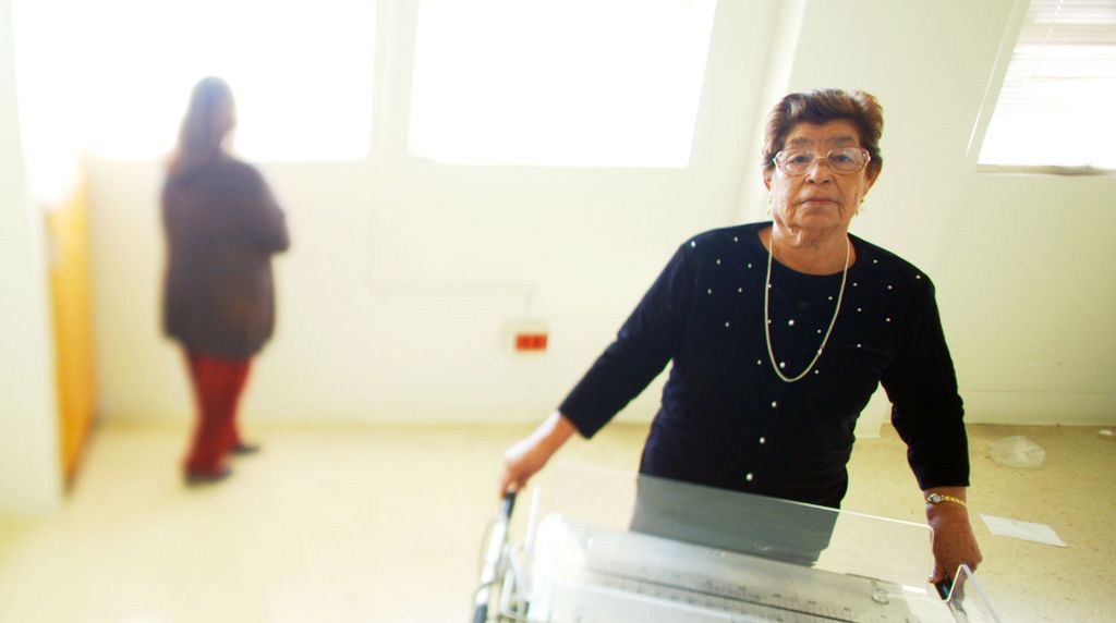 From No Mas Bebes, Maria Hurtado in the abandoned maternity ward of the Los Angeles County-USC Medical Center