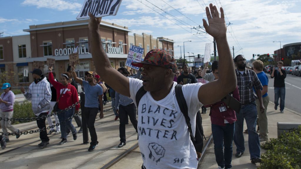 Black Lives Matter protest against St. Paul police brutality.