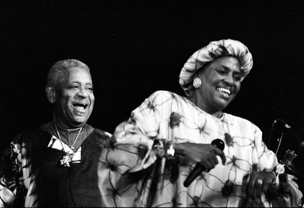 Miriam Makeba (r) with Dizzy Gillespie in France 1991