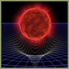 Red supergiant in spacetime fabric