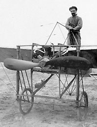 Blériot in airplane