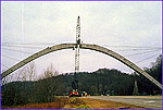 Cantilever bridge under construction