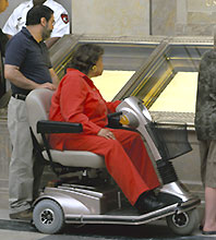 Wheelchair at exhibit