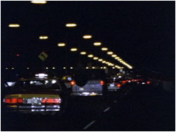 Highway traffic at night