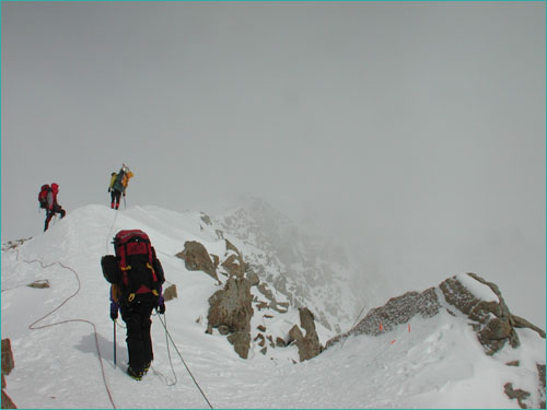 climbers on the mountainside