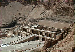 down into Hatshepsut's temple