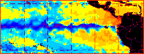 La Nina cool water off South American coast