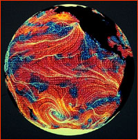 NASA wind map drawn from satellite measurements