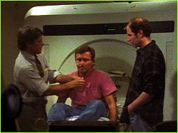 Ed Viesturs preparing to have MRI scans done