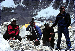 Base Camp team waiting for climbers