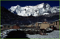 Town and mountains