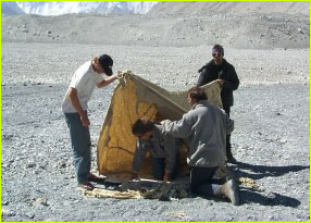 Old tent setup