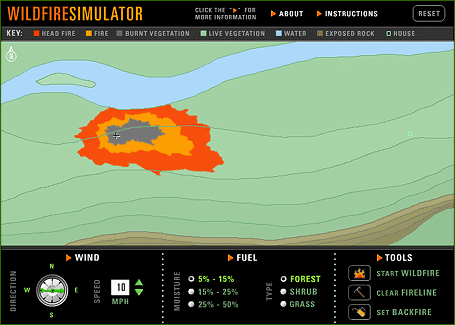 Layout of simulator screen