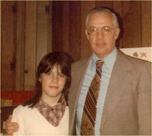 Judy at 13 years, with her father