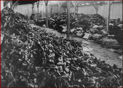 Auschwitz warehouse of shoes and clothes