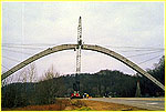 Cantilever bridge under construction