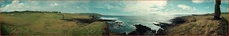 Panoramic photo of Ahu Tahai