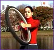 Bicycle wheel as gyroscope clip