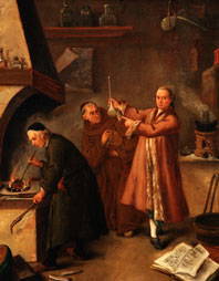 Painting of alchemists