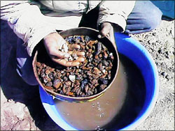 Man washing pieces