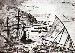 A drawing of Cocos Island in
its heyday.