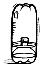 Diagram: remainder of bottle 1 fit over bottles from 5