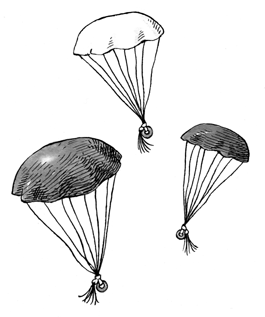 Three parachutes