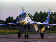 MiG-29 taxiing on runway