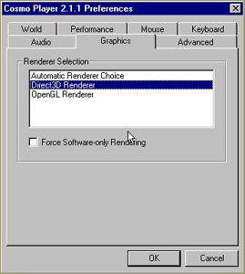 Renderer selection