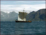 Viking ship at sea