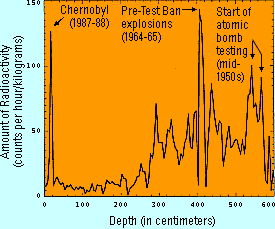 Graph of radioactivity