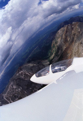 Glider in flight