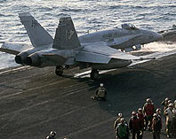 F-18 on carrier deck