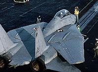 F-14 Tomcat on carrier deck